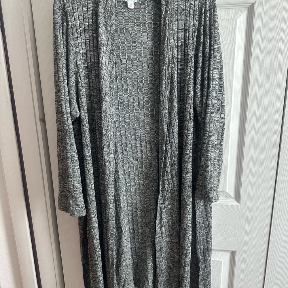 Dress Barn Gray Open-Front Cardigan